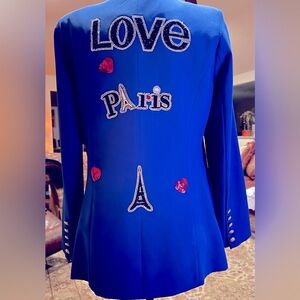 A.Z.I stylish Paris Blazer royal blue with “Paris embellishments”